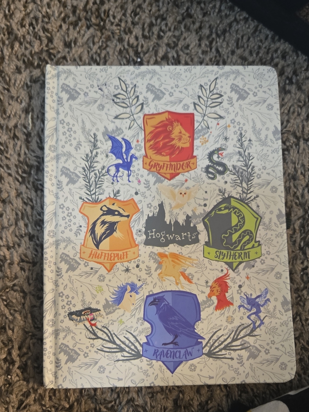 House Crest Hardcover Notebook — White with Multicolor Crests